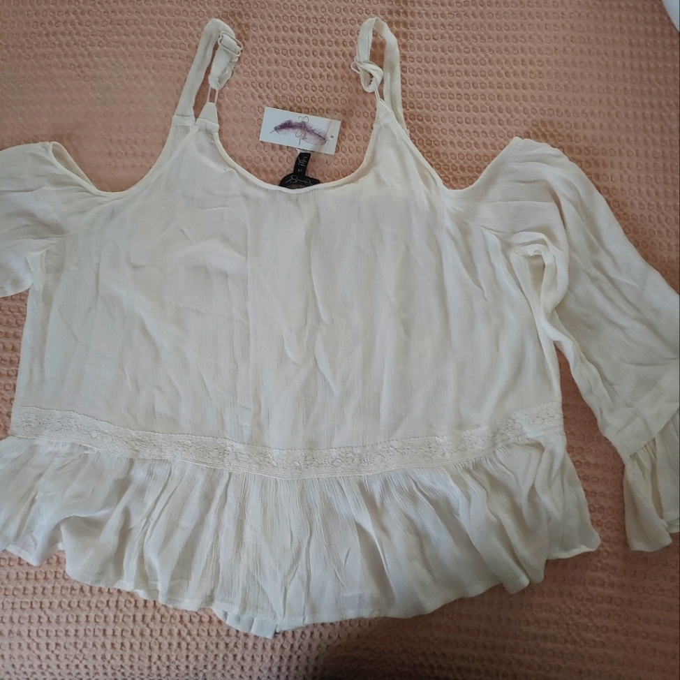 Cold Shoulder Button Top